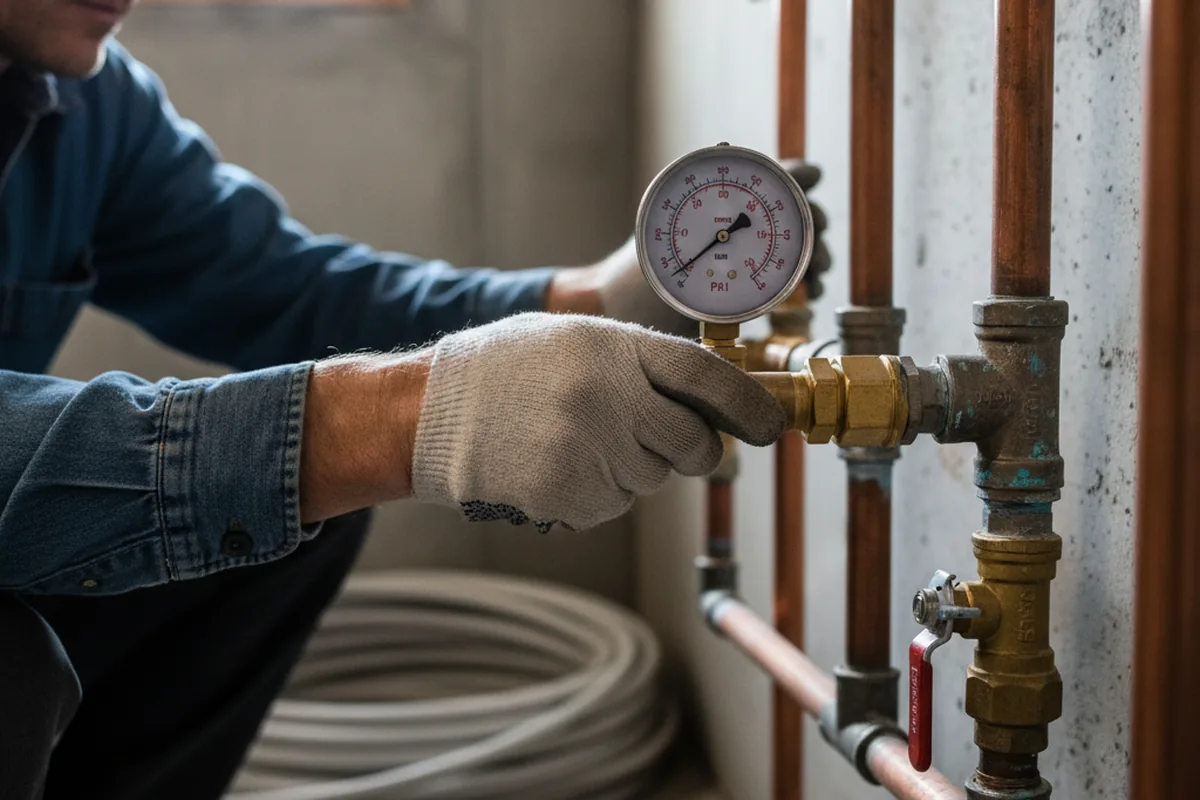Pressure testing a repaired line during Water Line Repair in Silverpeak